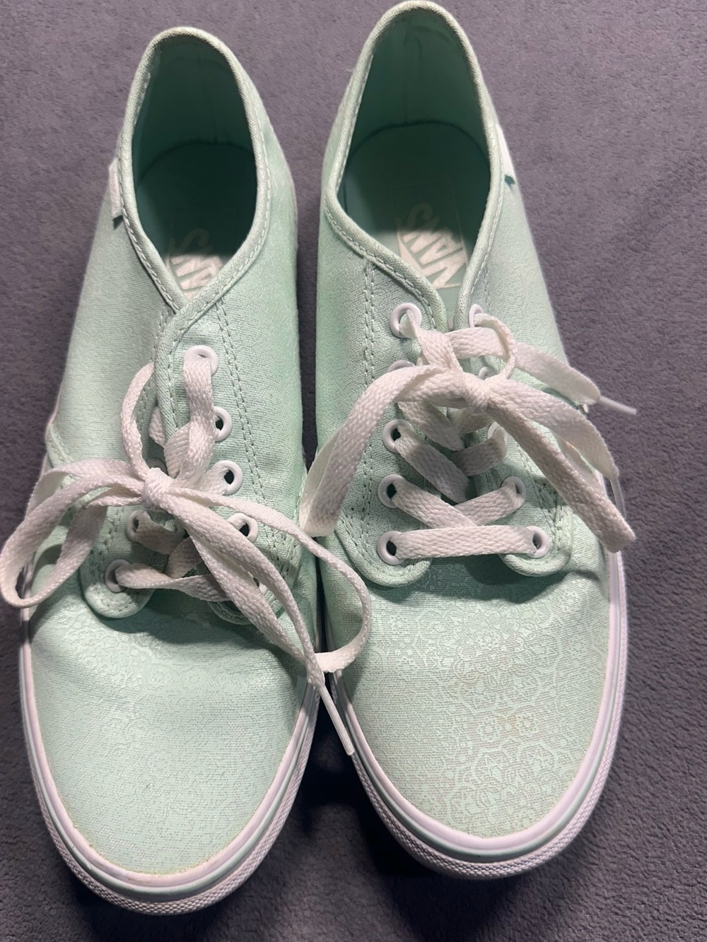 Vans Mint Lace-Pattern Canvas Sneakers